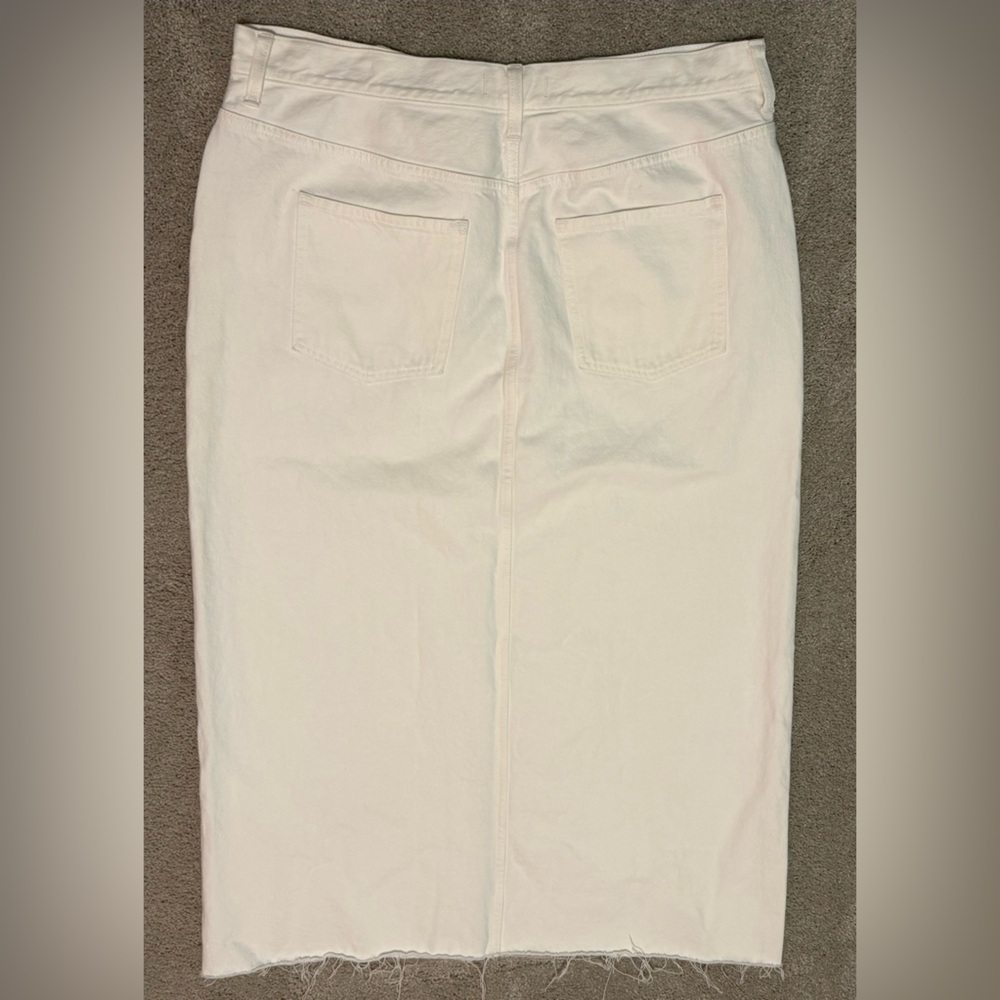 Madewell Women’s 33 The Rilee Denim Midi Skirt In Tile White - NWT - Picture 7 of 11
